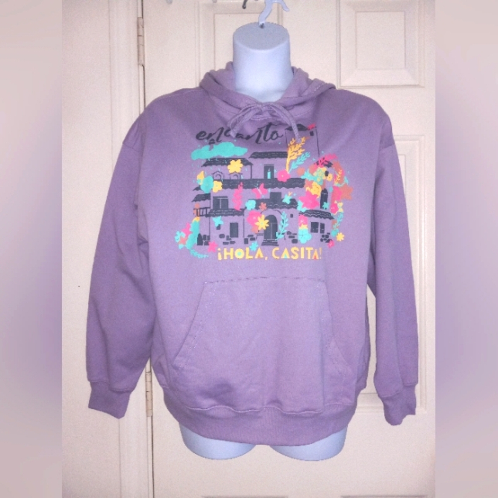 NWOT Disney Encanto Hoodie XXL Purple Lavender Hola Casita Soft Pullover NWOT